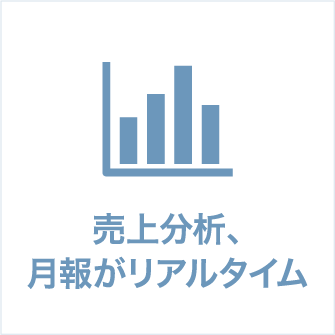 売上分析、月報がリアルタイム