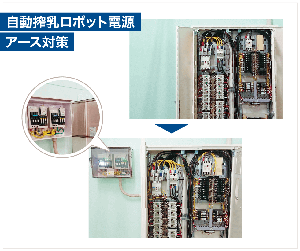 自動搾乳ロボット電源 アース対策